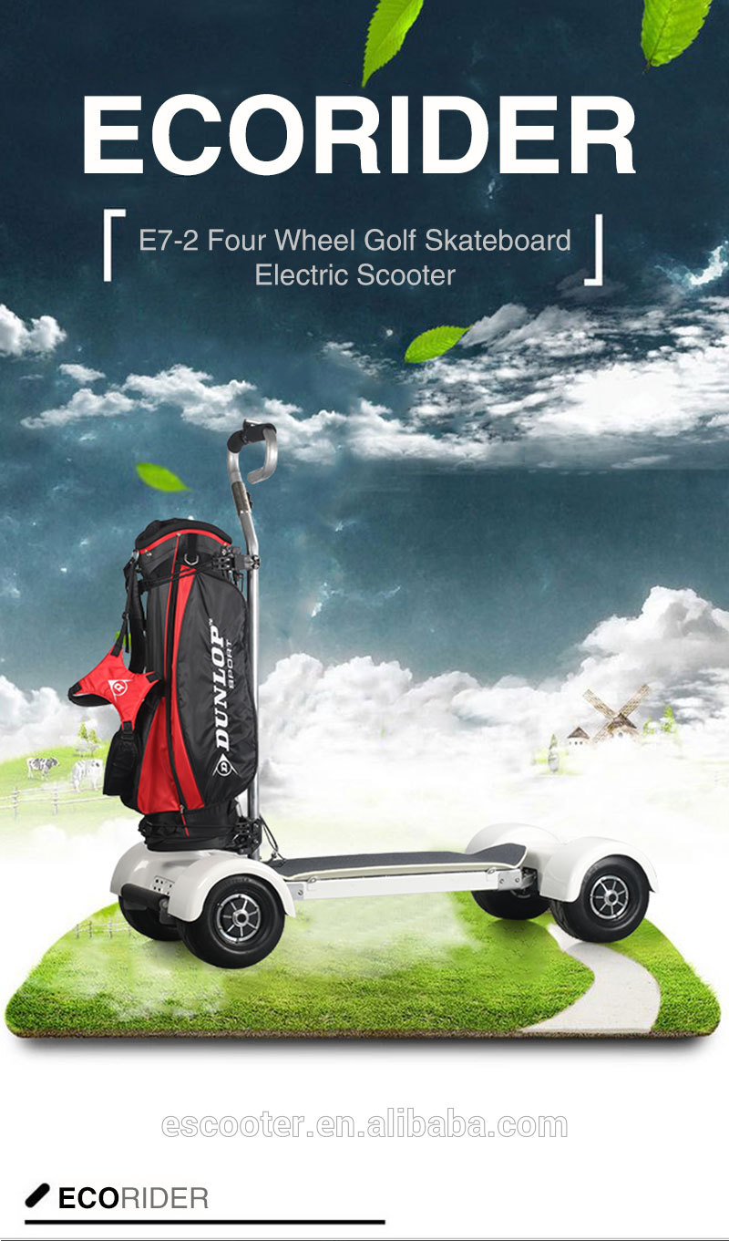 1000w Electric Ride On Golf Scooters 60-80km Mileage 4 Wheel Big Tire Electric Skateboard