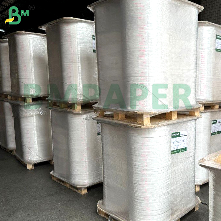 24gsm White Printed Eco Straw Wrapped Paper Food Paper 22mm 5000m For Straw Packaging