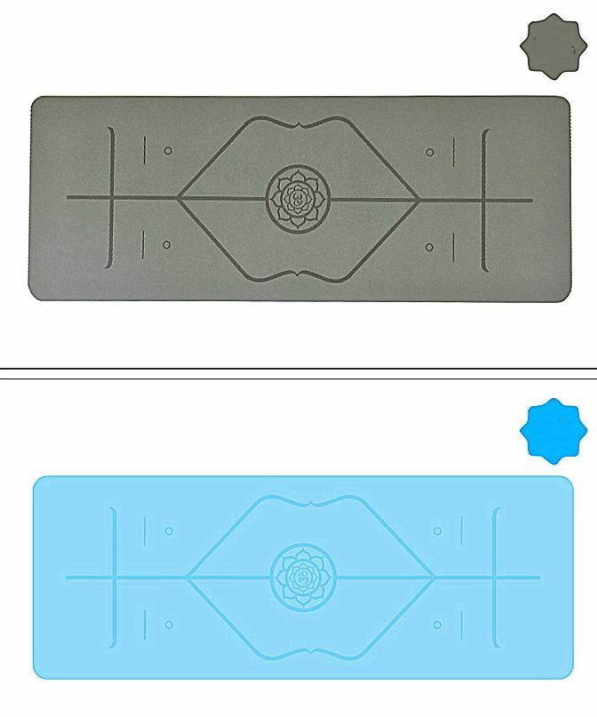 5mm Pu Rubber Yoga Mat Customized Posture Line Natural Rubber Anti Slip and Sweat Absorbing Yoga Mat Tuhao Fitness Yoga
