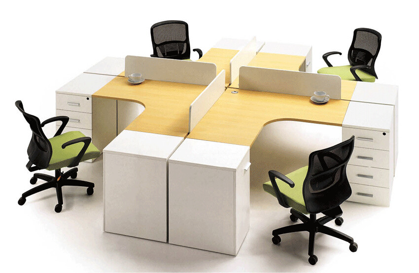 Full High Office Furniture Partitions / L & T Shaped Office Workstation Table