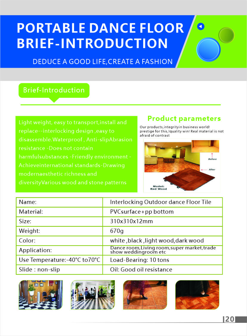 Anti Slip Interlocking Dance Floor Tiles 12mm 3x3 Dance Floor Tiles
