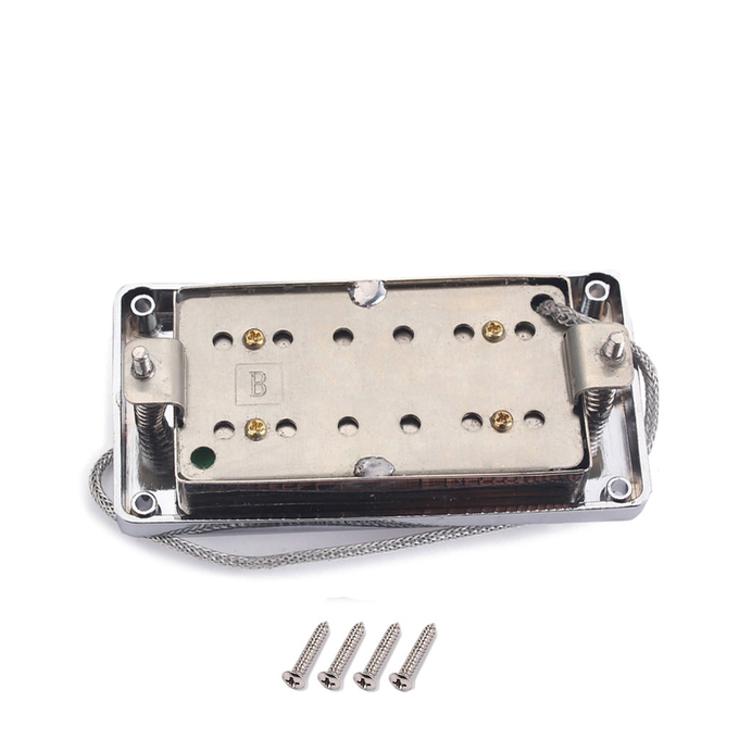 Dual Coil Closed Mini HumbuckerAlnico 5 Chrome Metal Pickup For LP Guitar Bridge With Mounting Screws