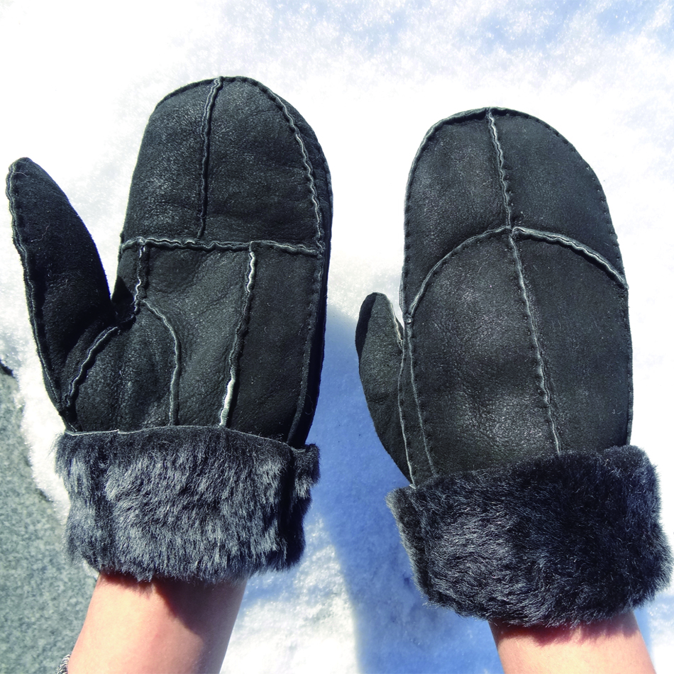 Quality and quality assured Australia lamb fur men women mittens sheepskin gloves winter