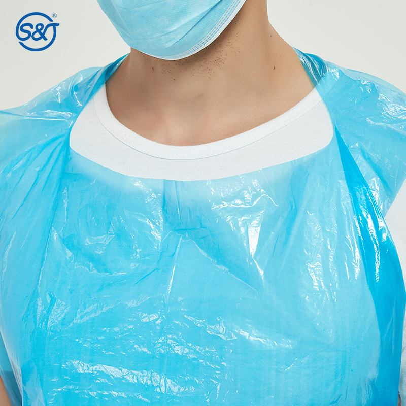 S&J Biodegradable Disposable Aprons 4Color Pe Apron,Waterproof Cooking Aprons,Restaurant Apron for Food Industry Painting Art