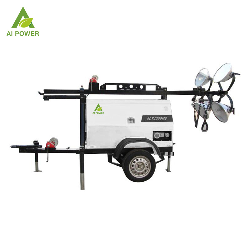 EPA 120L 4x1000w Kubota Portable Light Tower Generator LED