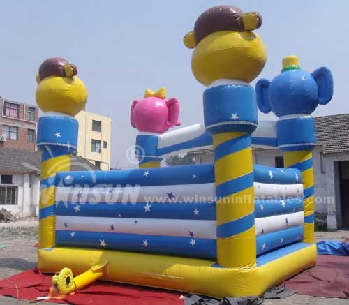 Elephant Castle Inflatable Bounce House Non Toxic For Children