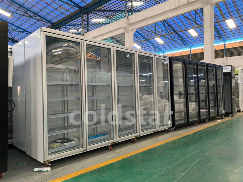 Grocery Store Refrigerator And Freezer Vertical Showcase Chiller