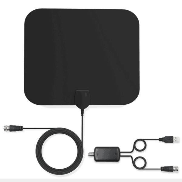 Indoor Tv Antenna 50 Miles Amplified Hd Digital Adapter with IEC Connector 30g