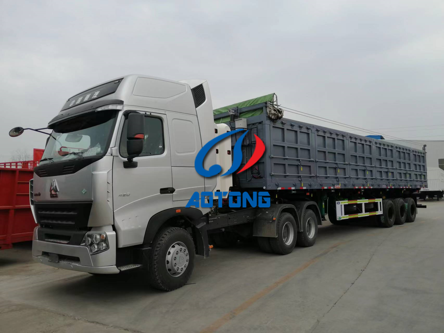 30000 kg Max Payload Rear Tipping Semi Trailer for Heavy Duty Construction Transport