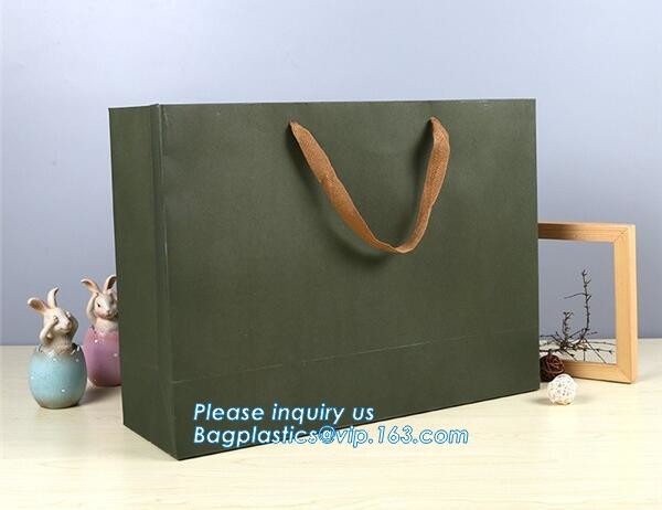 Luxury paper bags with handles Different Sizes,250gsm art paper shopping carrier bag custom printing with handle rope