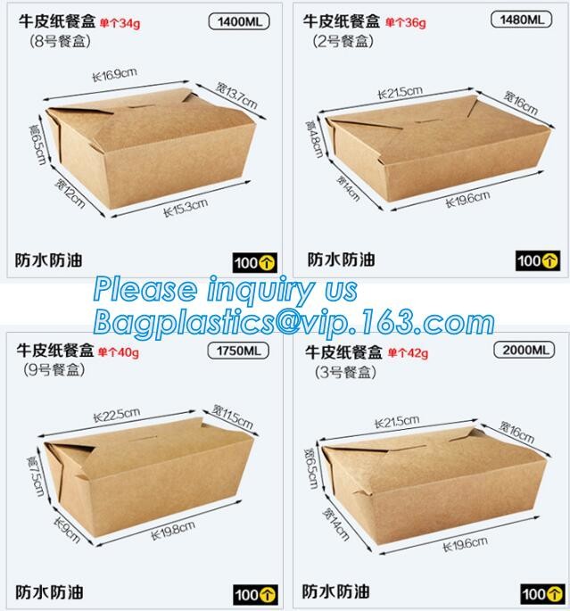 Cheap Cardboard foldable kraft paper lunch box with window,Lunch noodle fast food kraft paper box by customized logo pri