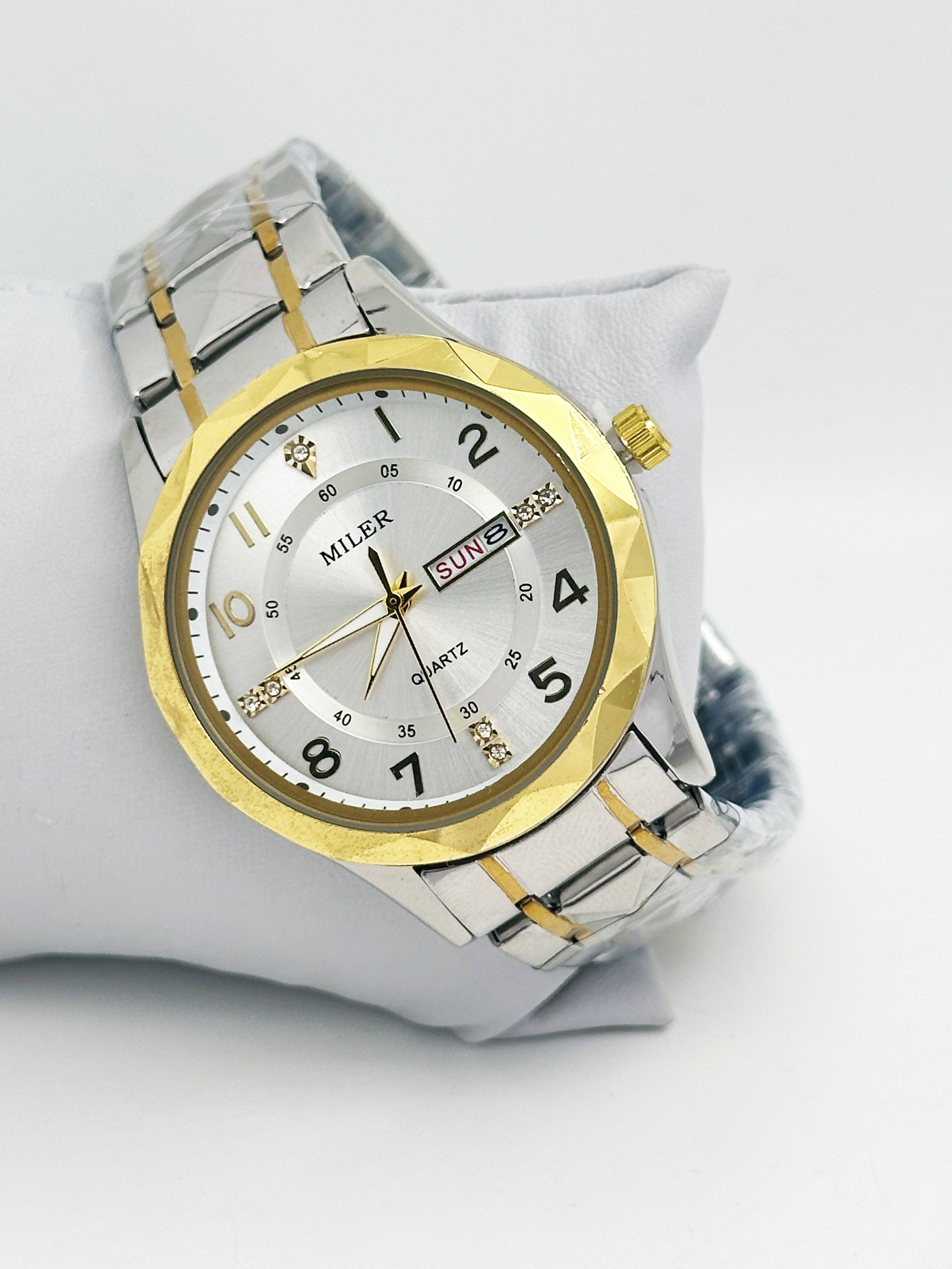 Miler Luxury Men Quartz Watch Waterproof Date Week Luminous Wristwatch Stainless Steel Men's Watches