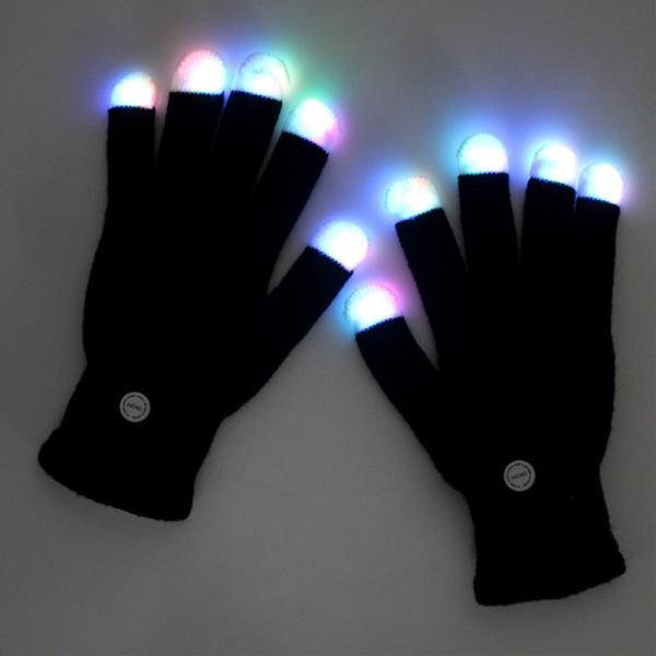 Quality Luminous LED Rave Party Light Up Finger Gloves Flashing Black for sale