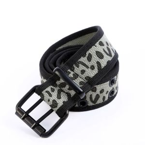 Camouflage Fabric Web Belt Custom 105cm Double Eyelet Polyester Cotton