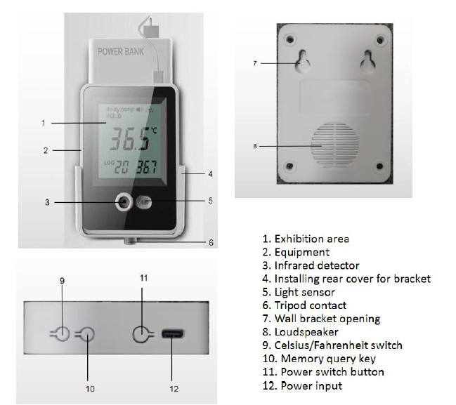 1920 X 1080 AI Doorbell Smart Sensor AI Infrared Thermometer