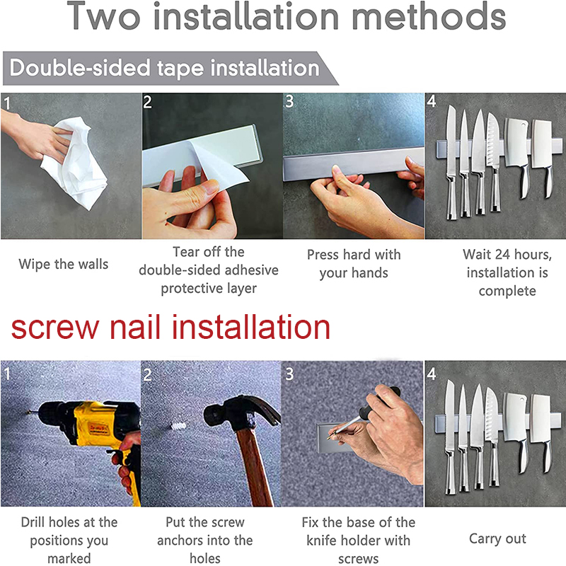Say Goodbye to Cluttered Countertops Self Adhesive Knife Magnet for E-commerce Stores
