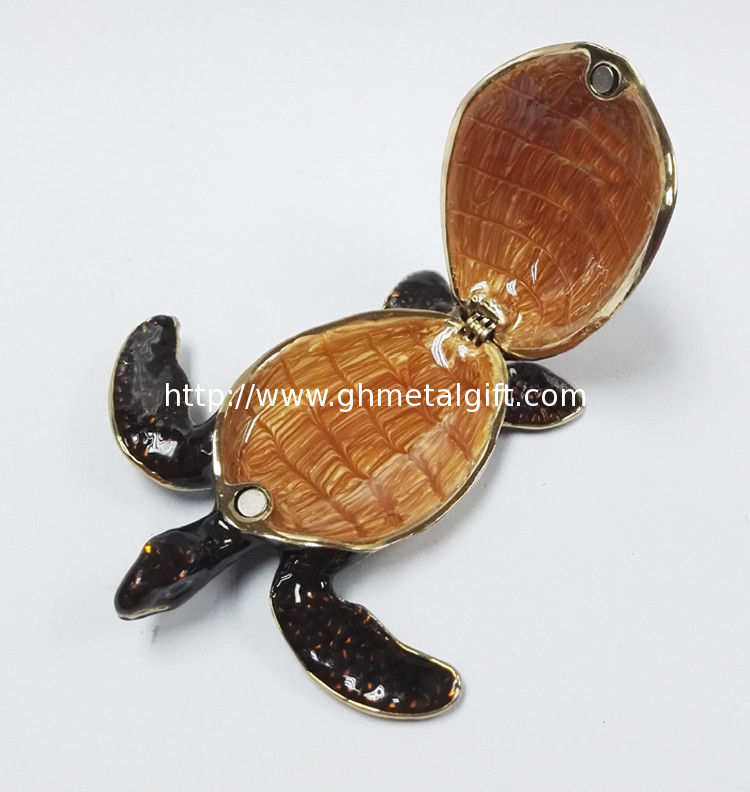 metal alloy turtle trinket jewelry box with magnet closure good quality and various designs