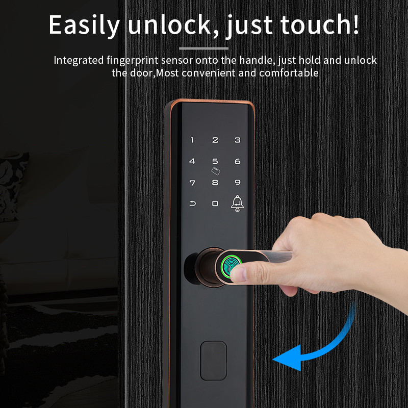 Smart Intelligent Digital Fingerprint Smart Door Lock with Handle For Elderly And Children Easily Unlocking