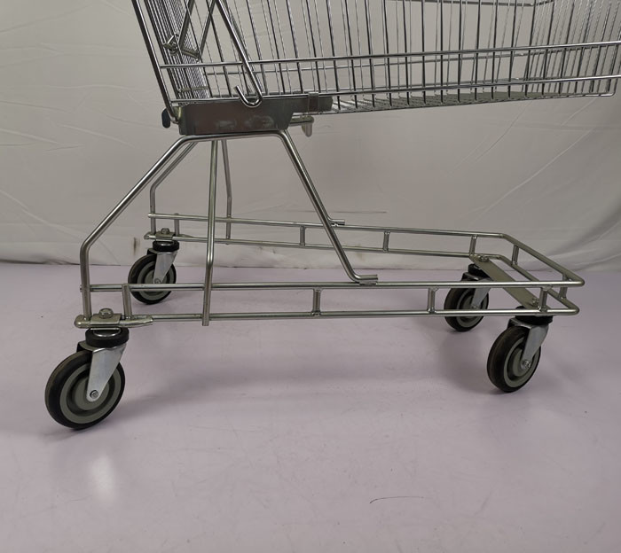 Regular 125L Supermarket Shopping Trolley Zinc 4 Wheel Shopping Trolley CE