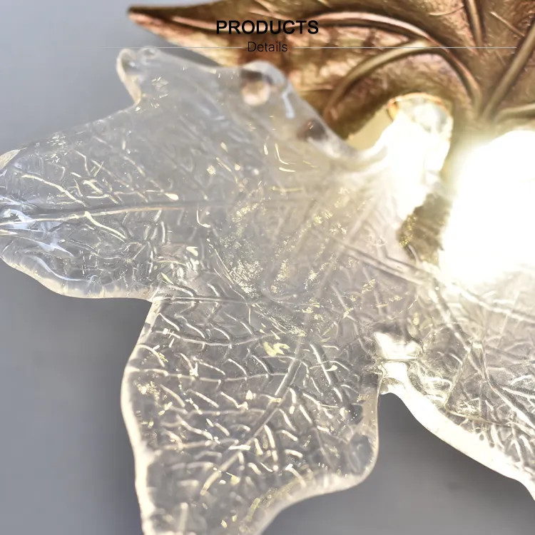 Maple Leaf Contemporary Wall Sconces For Living Room ODM 220V