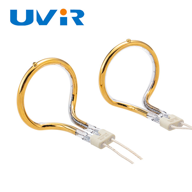 240V Gold-coating Round Right Angle Infrared Heat Lamp Short Wave Low Energy Consumption