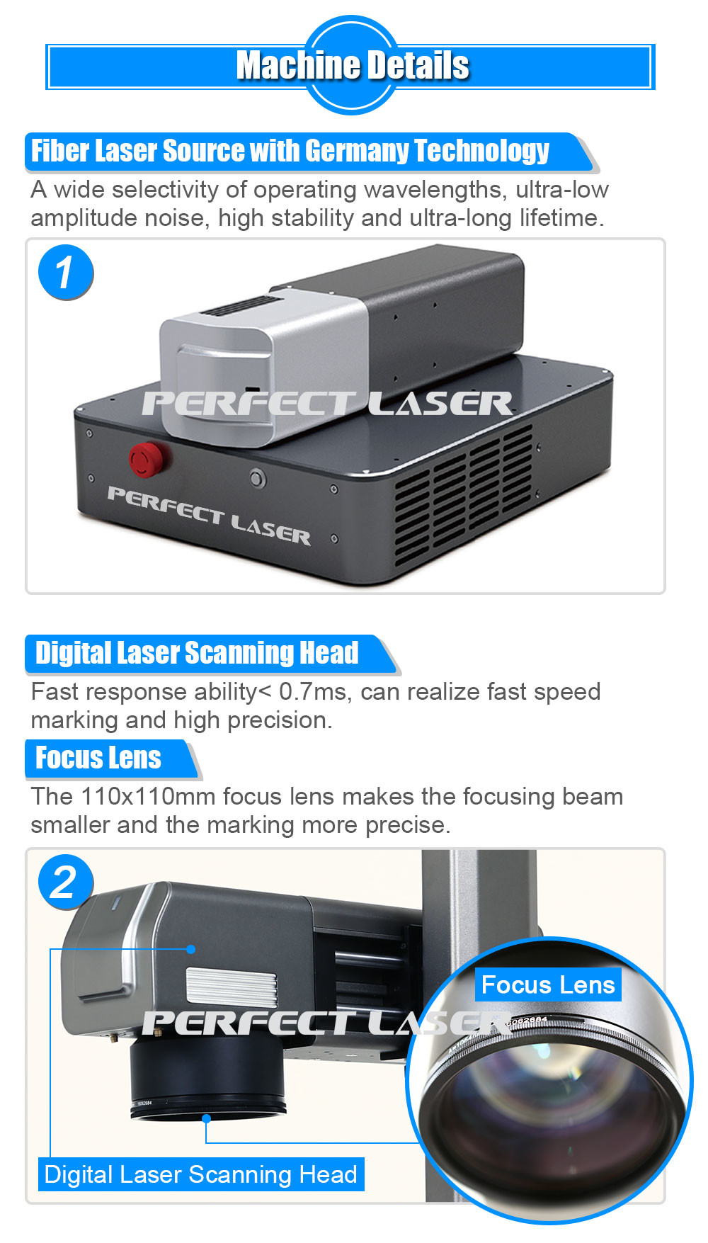 Small Volume Metal Mini Fiber Laser Marking Machine Fast Speed Tabletop 30-60khz