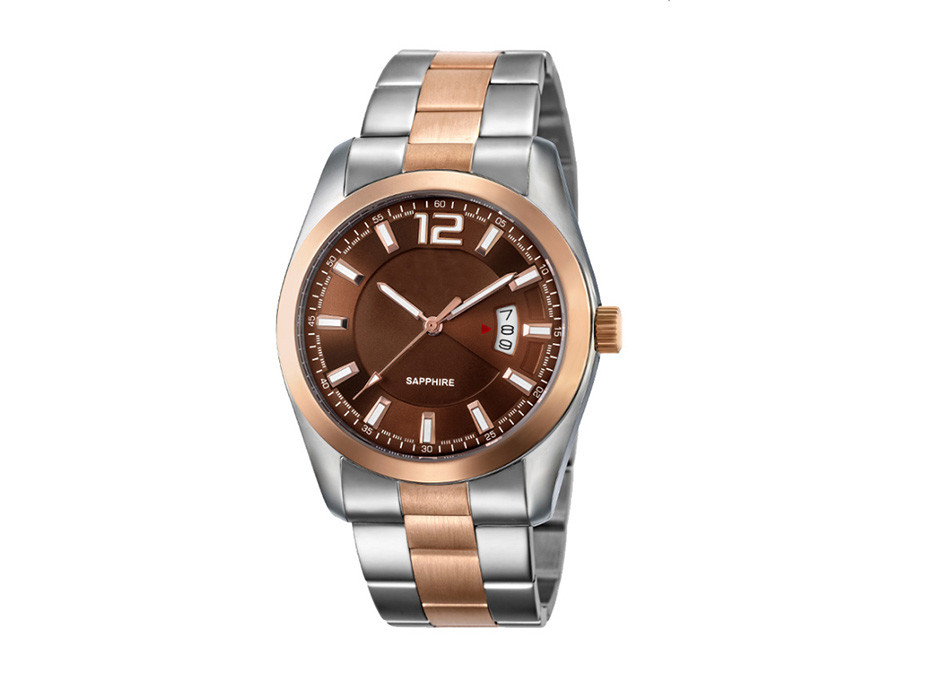 Water Resistant Men's Quartz Wrist Watch Stainless Steel Solid Bracelet Sapphire Glass
