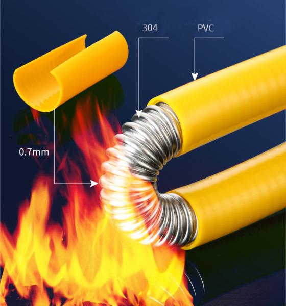 DN15 Stainless Steel Gas Hose , Fireproof corrugated flexible metal hose OD 18