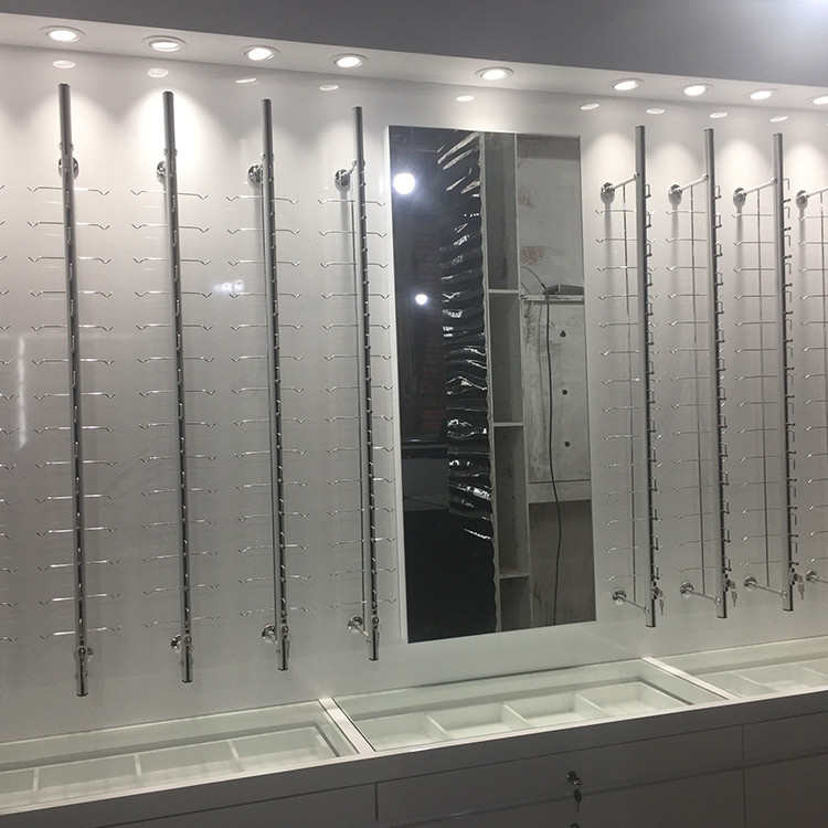 Retail Glass Metal Eyeglasses Display Cabinet For Optical Store