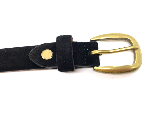 Business Feathered Edge Suede Women's Fashion Leather Belts With Anti - Brass Pin Buckle