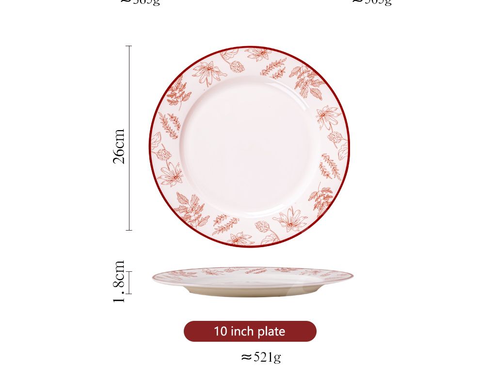 Christmas Dinnerware Sets Bone Gift For Christmas 2023 Plant Pattern Type Dinnerware Type