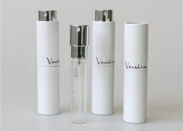 Luxury white twist and spritz atomiser 10ml aluminum perfume spray bottle with