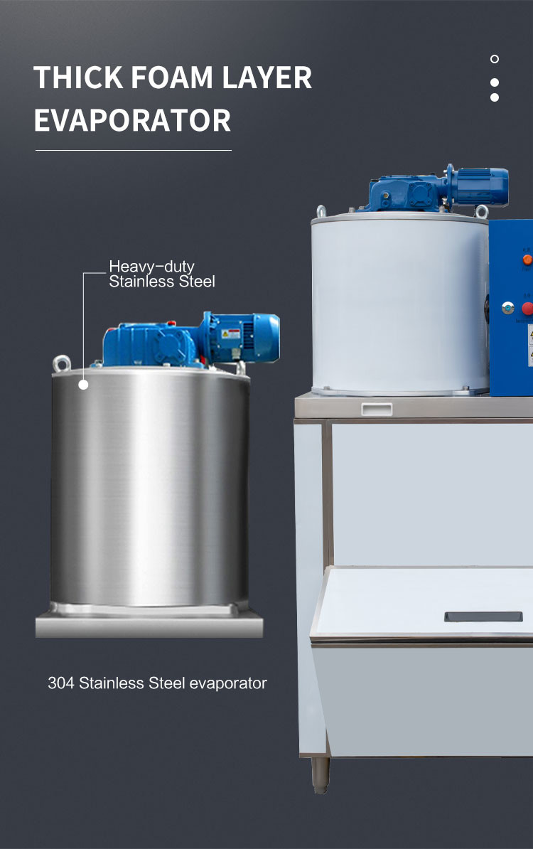 500KG/24H Ice Flake Making Machine Air Cooling Commercial Block Ice Snow Cone Machine