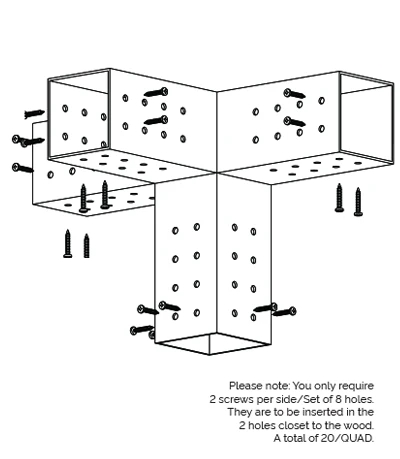 Surealong 4*4 and 6*6 Electrophoretic Coating Timber Connector Metal Pergola Bracket Fittings Kits