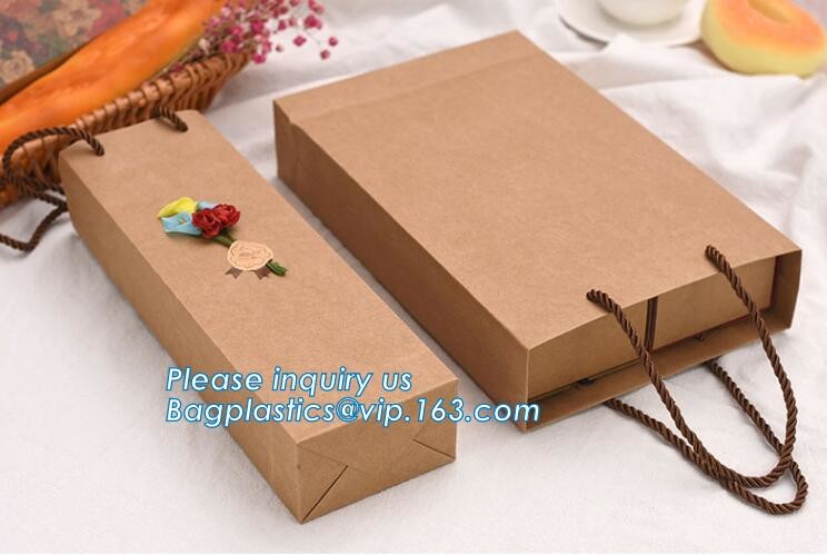 Flower carrier bag with different color customized pot plants kraft paper bag with handle,stamping logo fancy paper flow
