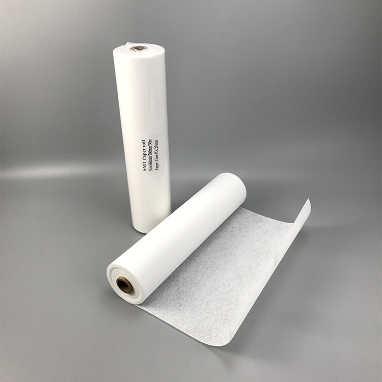 50% Polyester Fibre SMT Nonwoven Cleanroom Wipes Roll Wood Pulp Paper