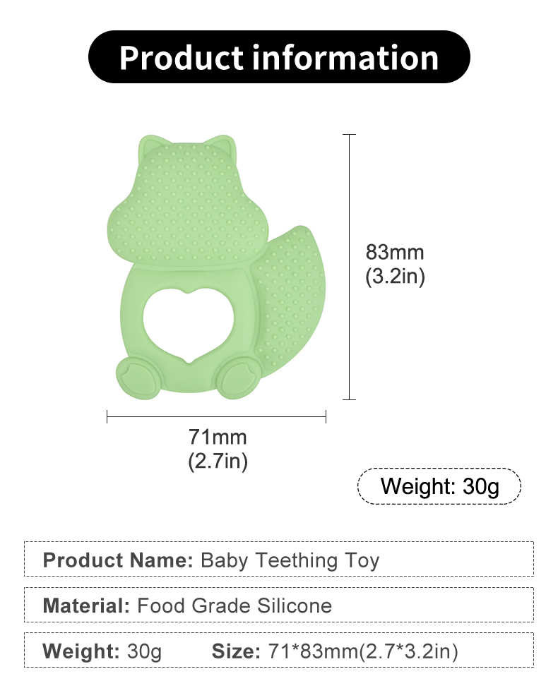 Multicolored Squirrel Teether Silicone Teether BPA Free LFGB Approval