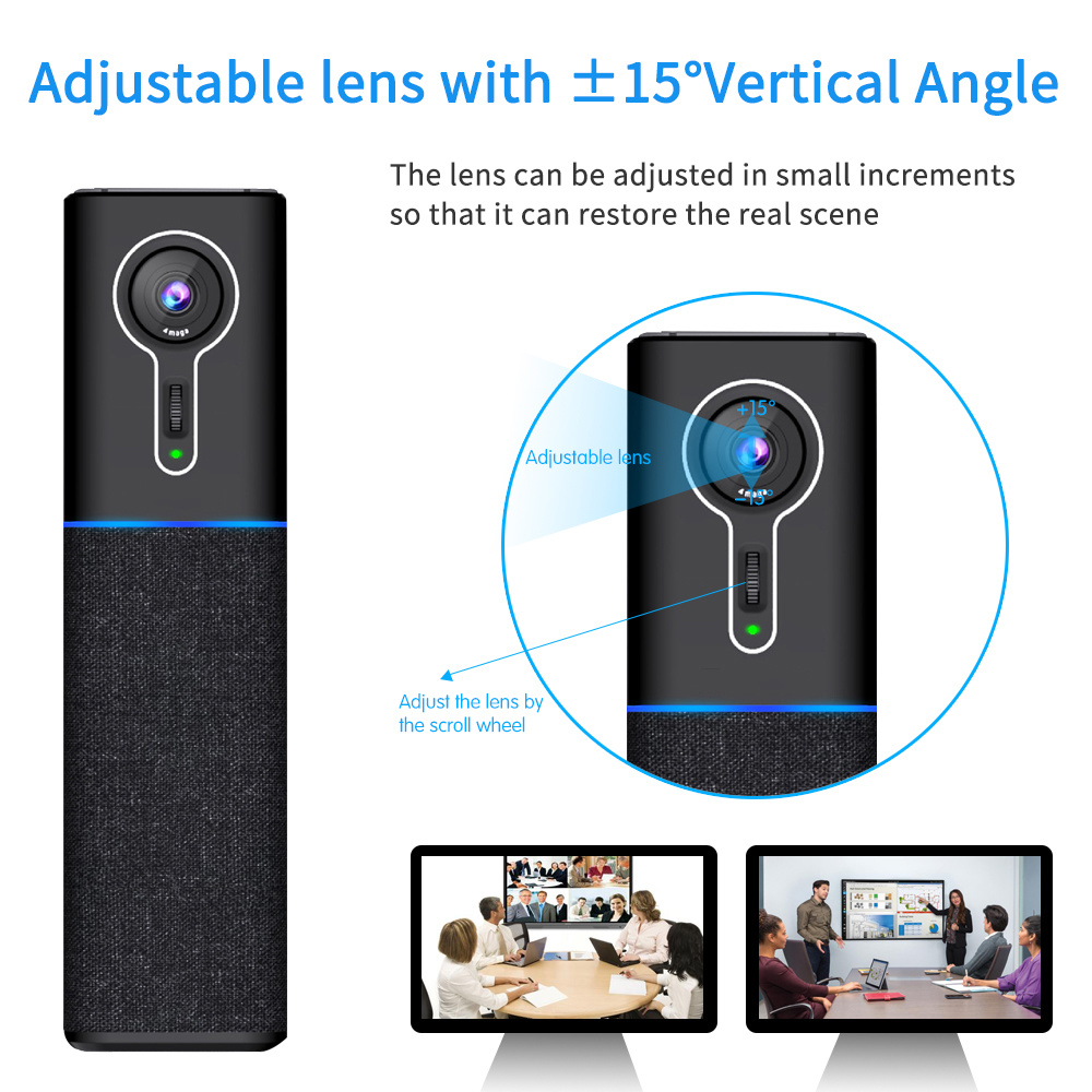 USB Conference Camera and Speakerphone System Portable All-in-One Plug-in-Play Conference Webcam