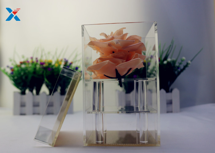 Valentine ' S Fresh Rose Transparent Gift Box , Acrylic Flower Case Chemical Resisdence