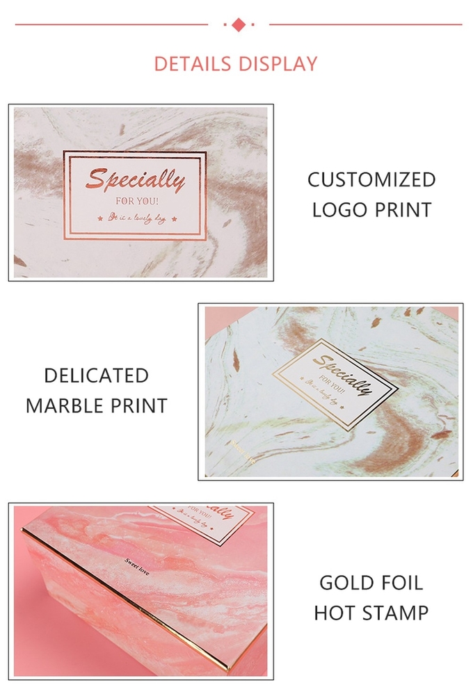 Custom Logo Marble Printing Birthday Gift Box With Paper Bag handmade Rigid Boxes