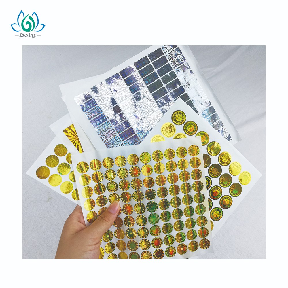 Anticounterfeiting Silver Goil 3D Tamper Proof Barcode Labels