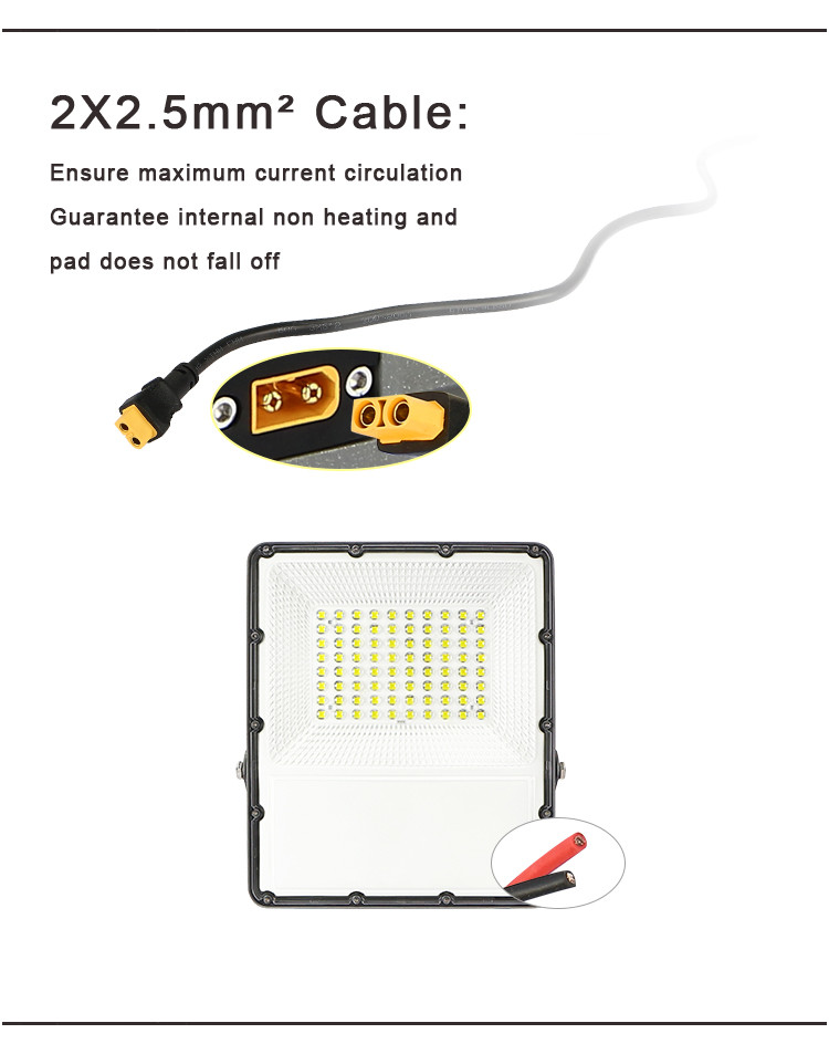 50000h Working Lifetime Narrow Beam Led Solar Floodlight 100w