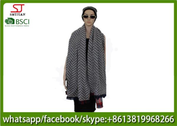 180*80cm 100%Acrylic woven Jacquard stripe scarf direct factory supply keep warm