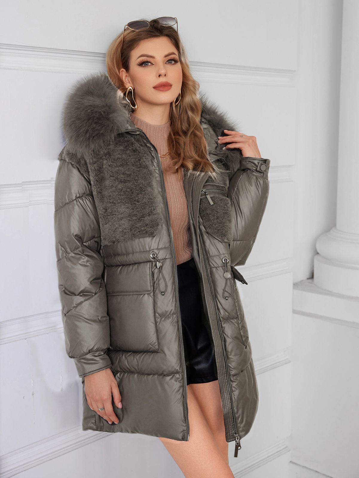 Bio Down Coat Functionality Real Fox Fur Coat Machine Washable Care Instructions For Girls And Women Rich Fur Real Raccoon Soft Fur Windproof For Cold