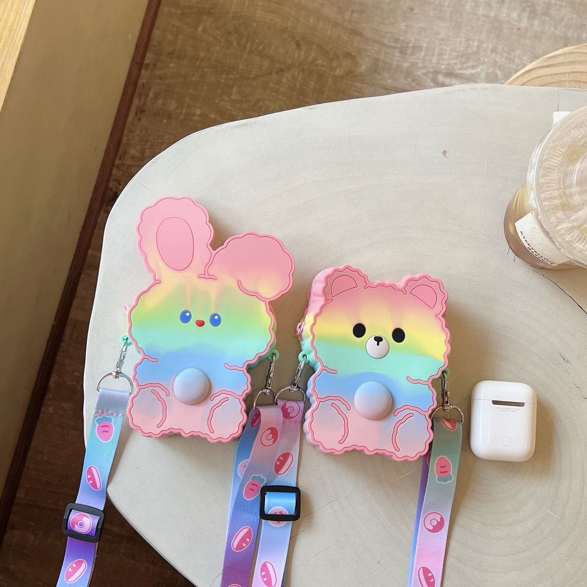 Lightweight BPA Free Silicone Pen And Pencil Box Pop Shoulder Purse Fidget Toys Bag For Girls Corssbody Shoulder Purse