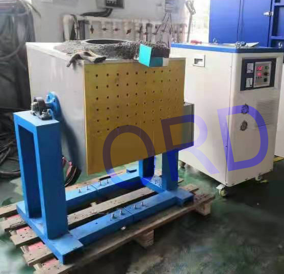20kg Automatic Tilting Steel Shell Induction Melting Furnace With Copper Melting Water Cooling