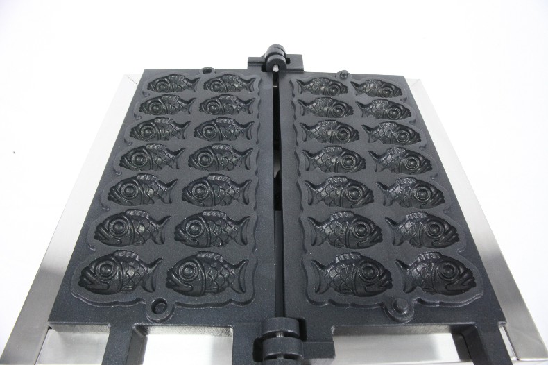 Stainless Steel Electric Taiyaki Machine for Fish Shape Snack Equipment 380x380x245mm