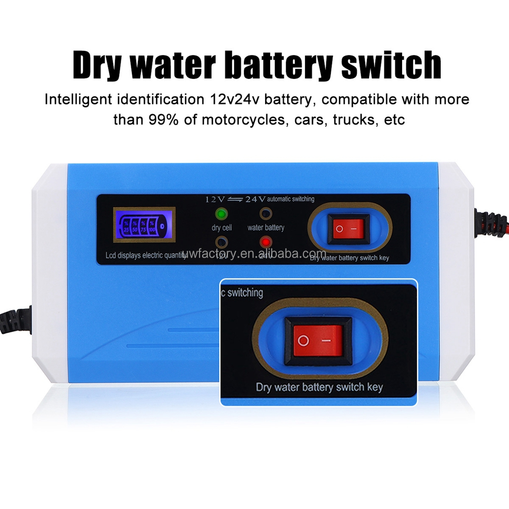 Connector Current Protection 12V/24V Output 12V/24V Battery Charger for OEM Custom Motorcycle Ebike Electric Portable Car