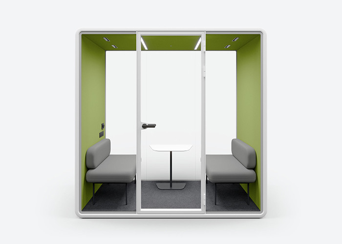 Aluminum Frame Acoustic Panel Steel SL Size Soundproof Office Booth For 2 Person Face To Face Meeting