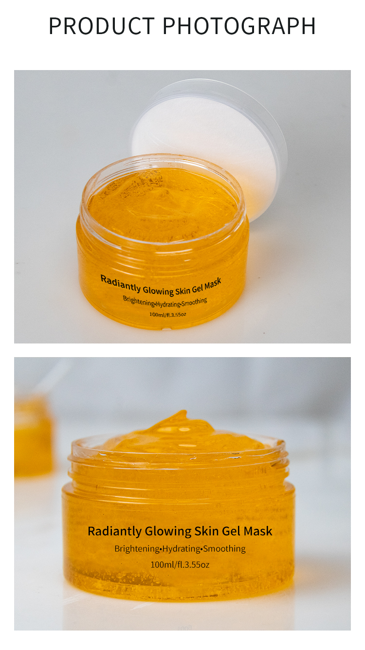 100ml Radiantly Turmeric Glowing Skin Gel Mask With Tranexamic Acid Glutathione